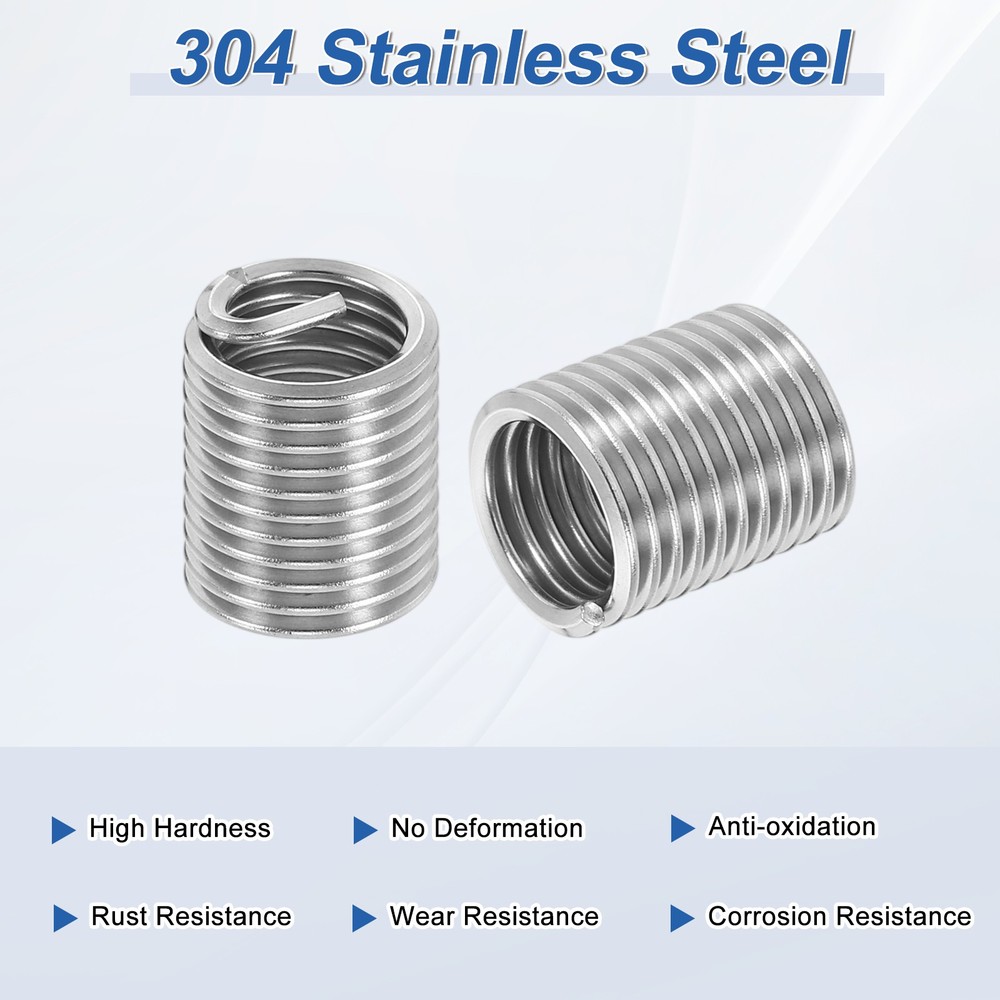 10pcs Wire Thread Inserts 1/2-13 UNC 2D 25.4mm Helical Threaded Sleeve