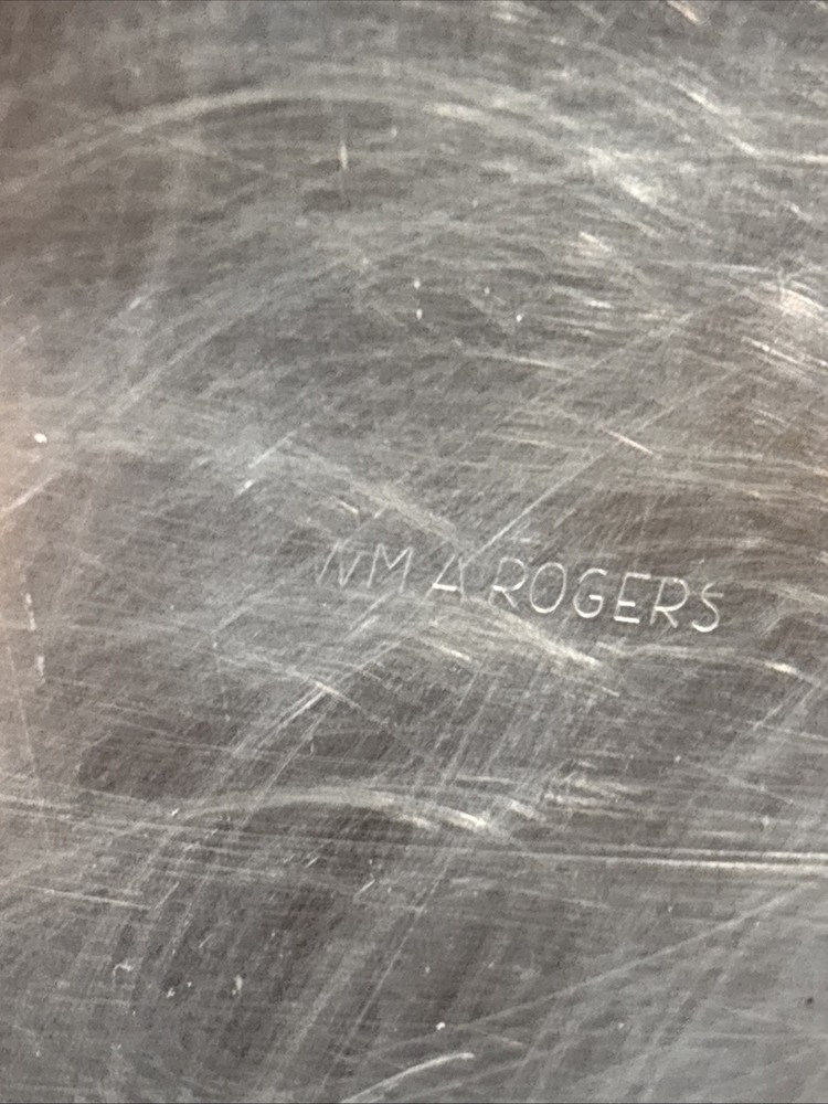 Pair (2) monogrammed “A” Silver Plated 6” Plates, Wm A Rogers, 8 available