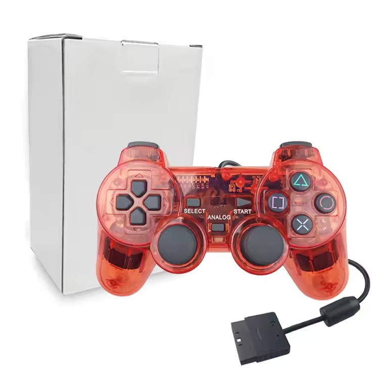 Controller for PlayStation PS2 - Transparent RED - BRAND NEW