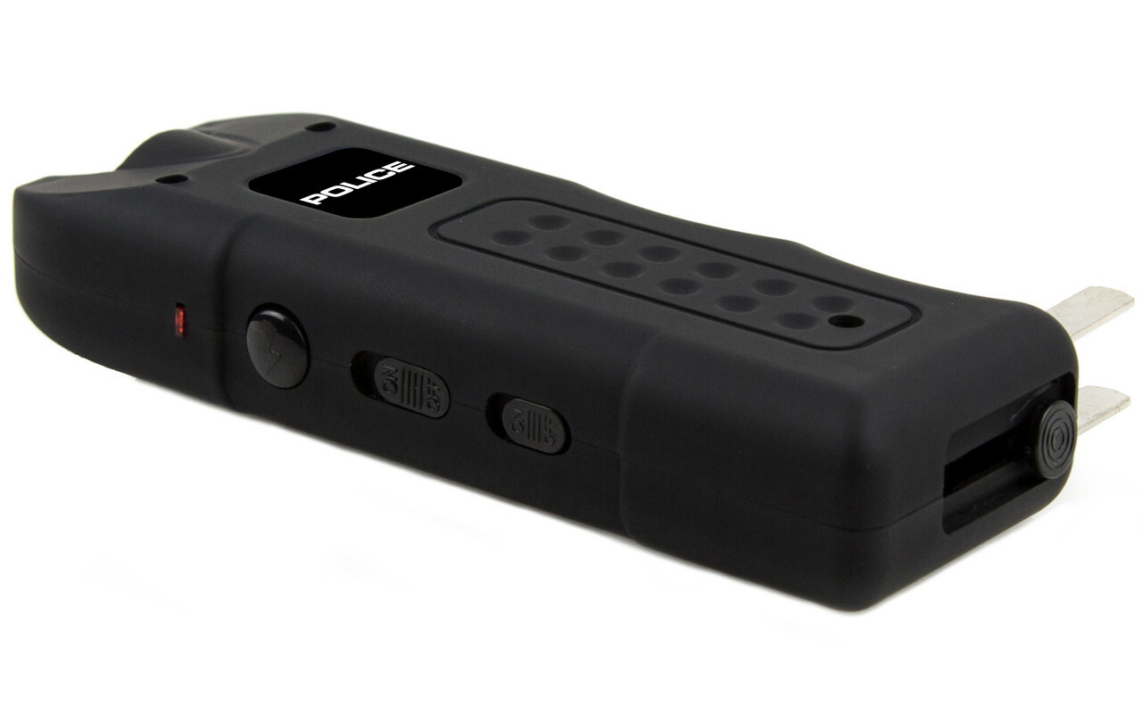 POLICE Stun Gun 628 700 BV Rechargeable LED Flashlight Siren Alarm Black