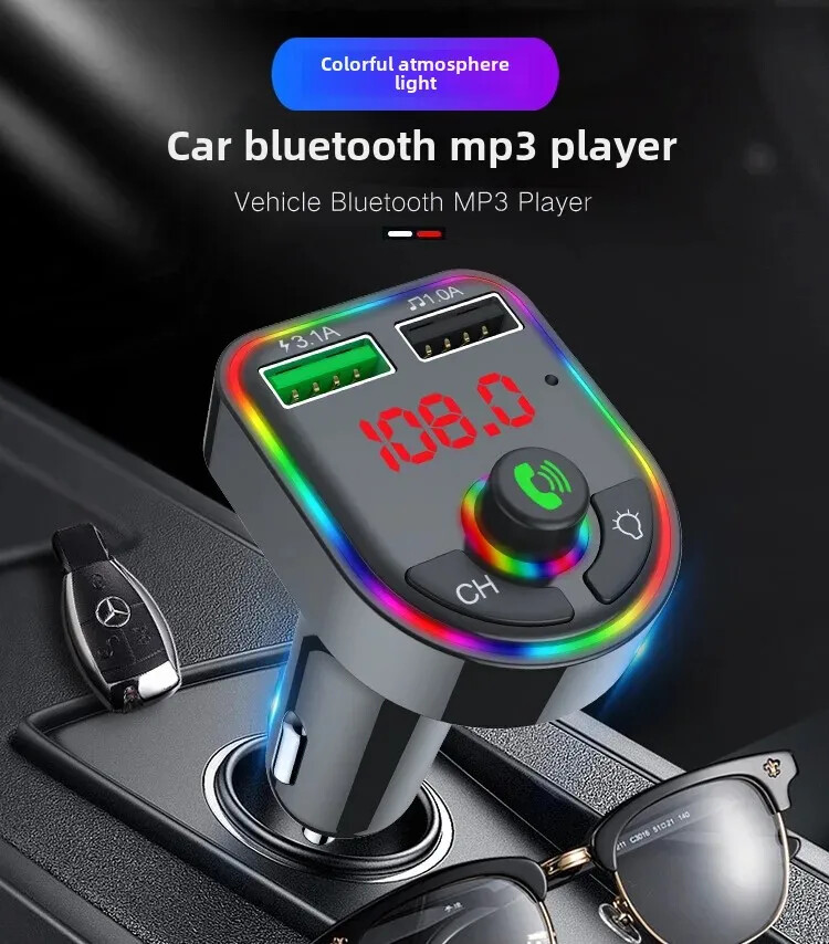 Car Wireless Bluetooth 5.0 FM Transmitter MP3 Music Player USB Charger Adapter