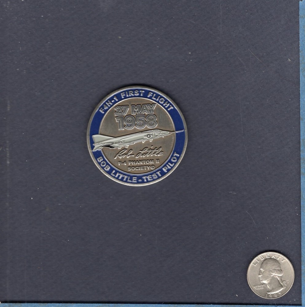 F4H-1 F-4 PHANTOM First Flight QF-4E Phinal Flight Challenge Coin Patch Image
