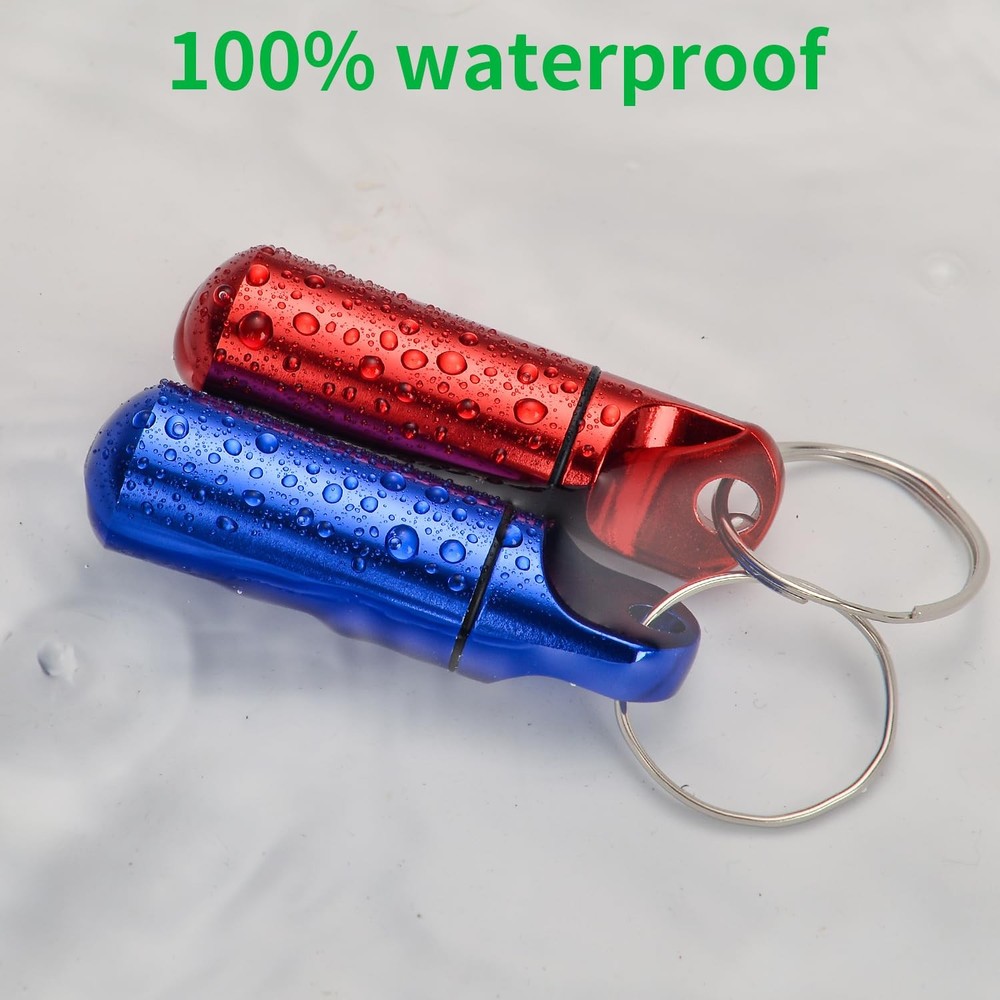 Urekt Small Pill Box Keychain, (4 Pack) Portable Keychain Multicolor
