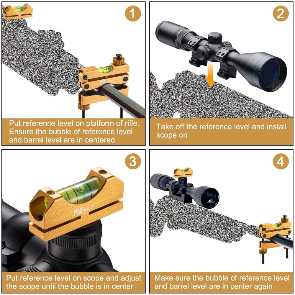 Scope Leveling Tool Scope Mounting Level Kit for Gunsmithing & Maintenance Gold