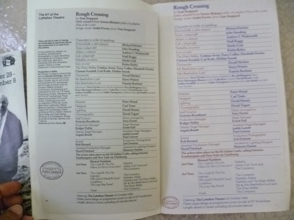 1985 National Theatre Programme+TICKET+Press Cutting & Flyer ROUGH CROSSING