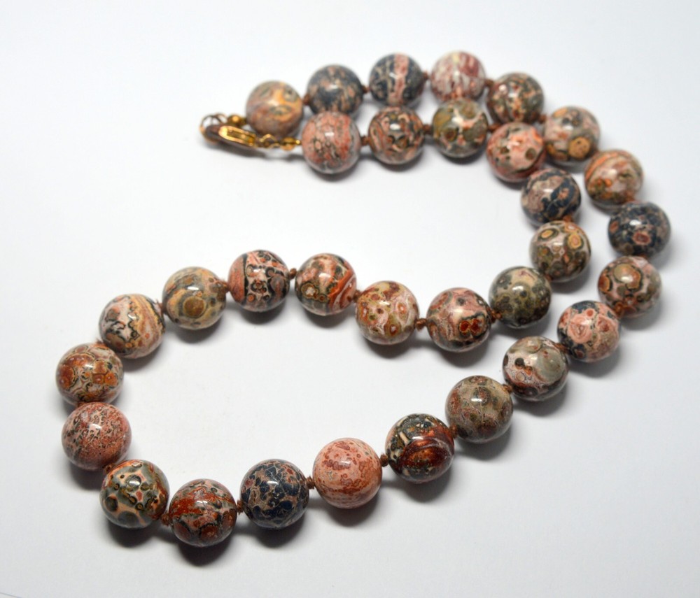 NATURAL POLISHED LEOPARD JASPER ROUND NECKLACE