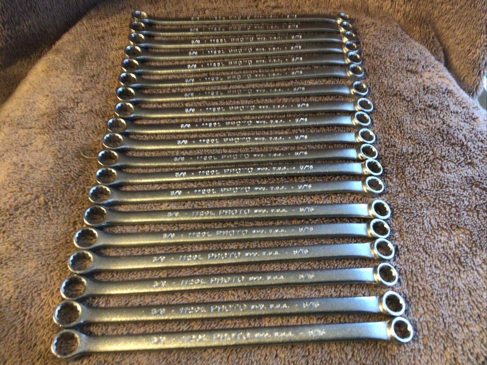 1—Proto USA 1120L… 3/8” x 5/16” Double Box End Wrench ….7-3/8” long