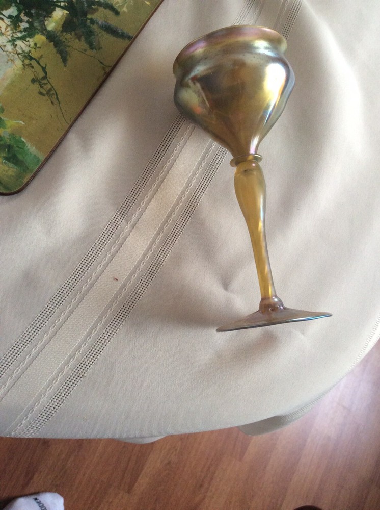 Vintage Signed Tiffany Wine Goblet