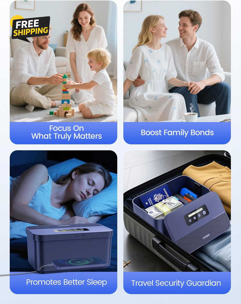 Safe Timed Lock Box, Phone Lock Box with Timer Unplug from Phones