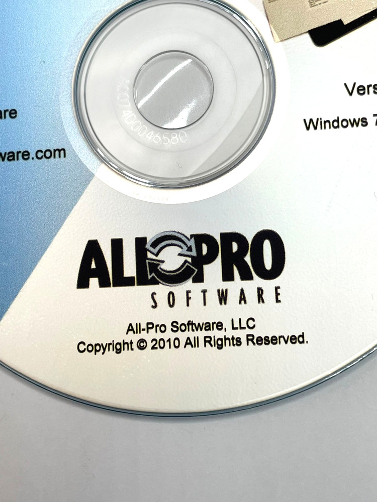 ALL-PRO ADDRESS MANAGER PC SOFTWARE CD-ROM VERSION 4.1 WINDOWS 7 VISTA XP 2010