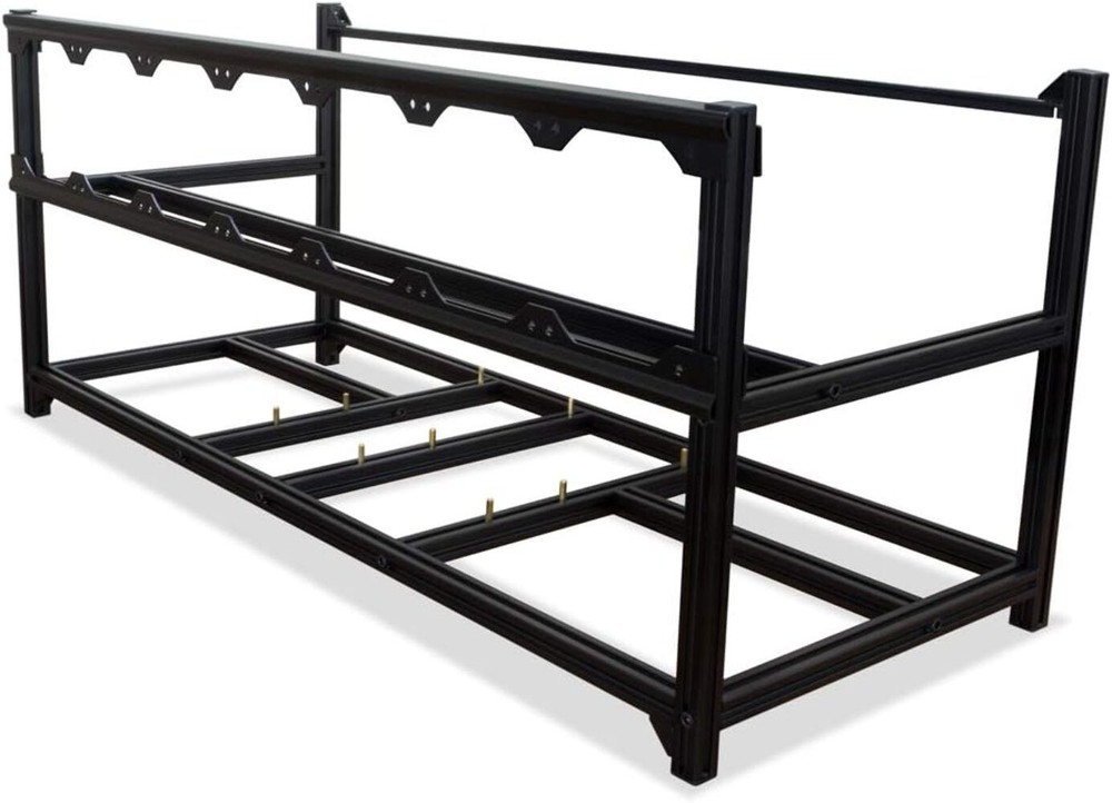 Kingwin 8 GPU Miner Rig Case Frame – Premium Stackable Aluminum Mining Rig Enclo