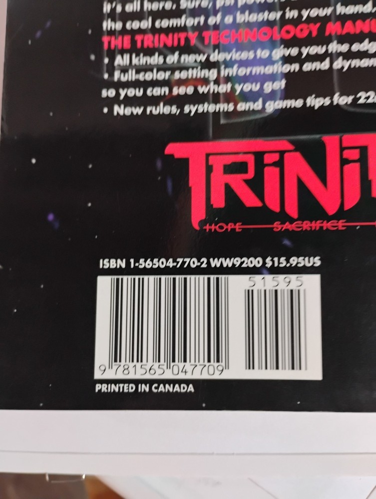 Trinity Technology Manual (2001) White Wolf WW9200 Trinity RPG Sourcebook