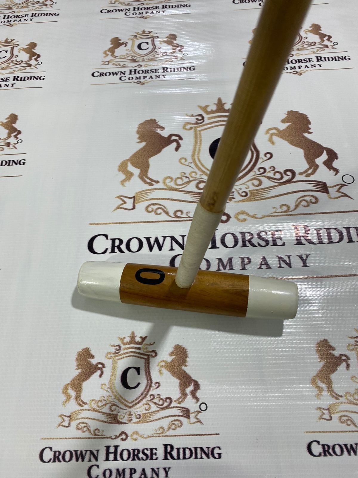 2 Polo Sticks 52" Mallet Handmade Durable Root Cane Wood Head Skene Vintage