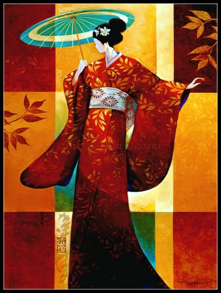 Chart Needlework DIY - Counted Cross Stitch Patterns -  Kimono Lady I