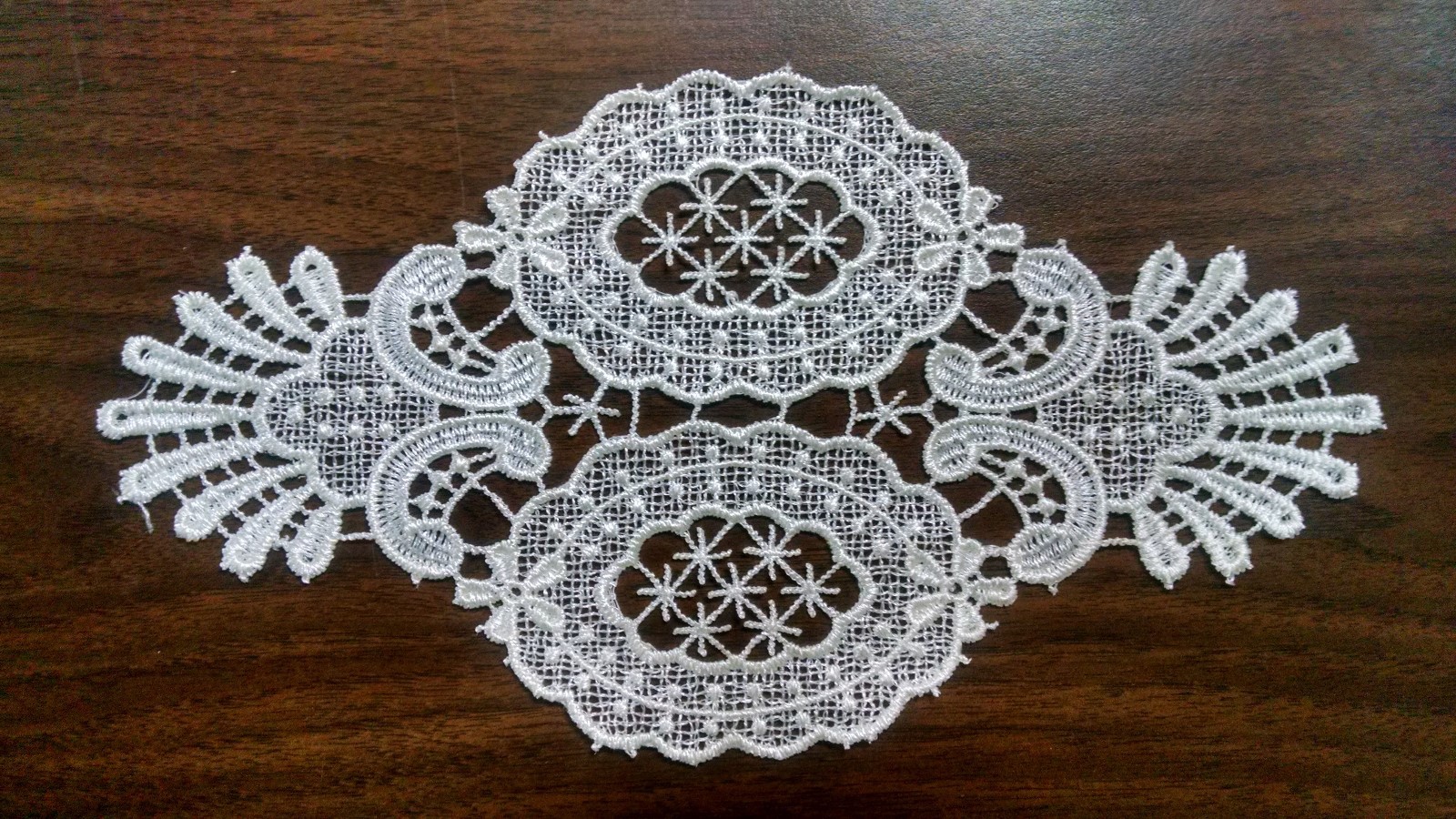 Doily Boutique Table Runner or Doily with Gold Victorian Lace Handmade