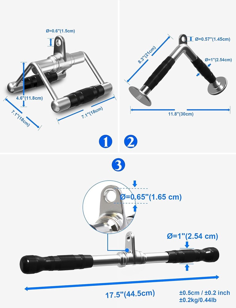 triceps pull down attachment, home gym cable machine accessories.