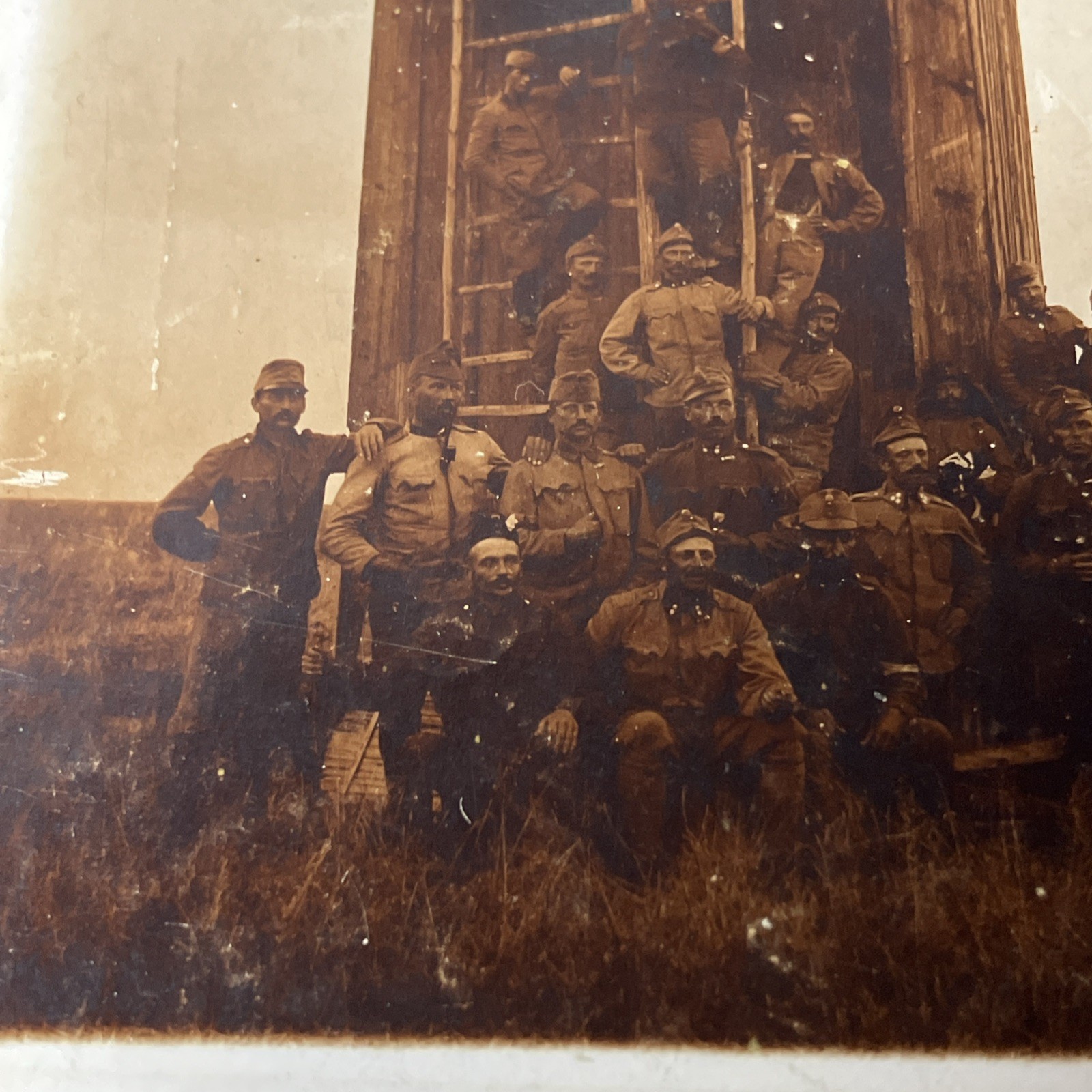 World War I WWI RPPC Photo Postcard Military Soldiers Windmill