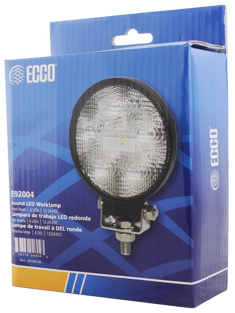 Genuine Ecco E92004 Round Work Light 700 Lumen Flood Pattern 6 LED's 12/24V