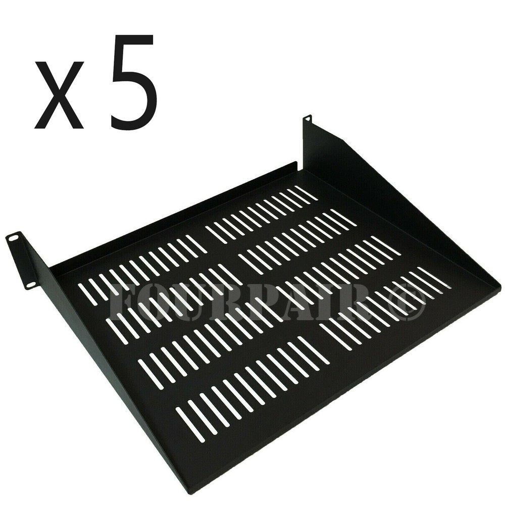5 Pack - 19" 2U Cantilever Data Server Network Rack Mount Vented Shelf 15" Deep