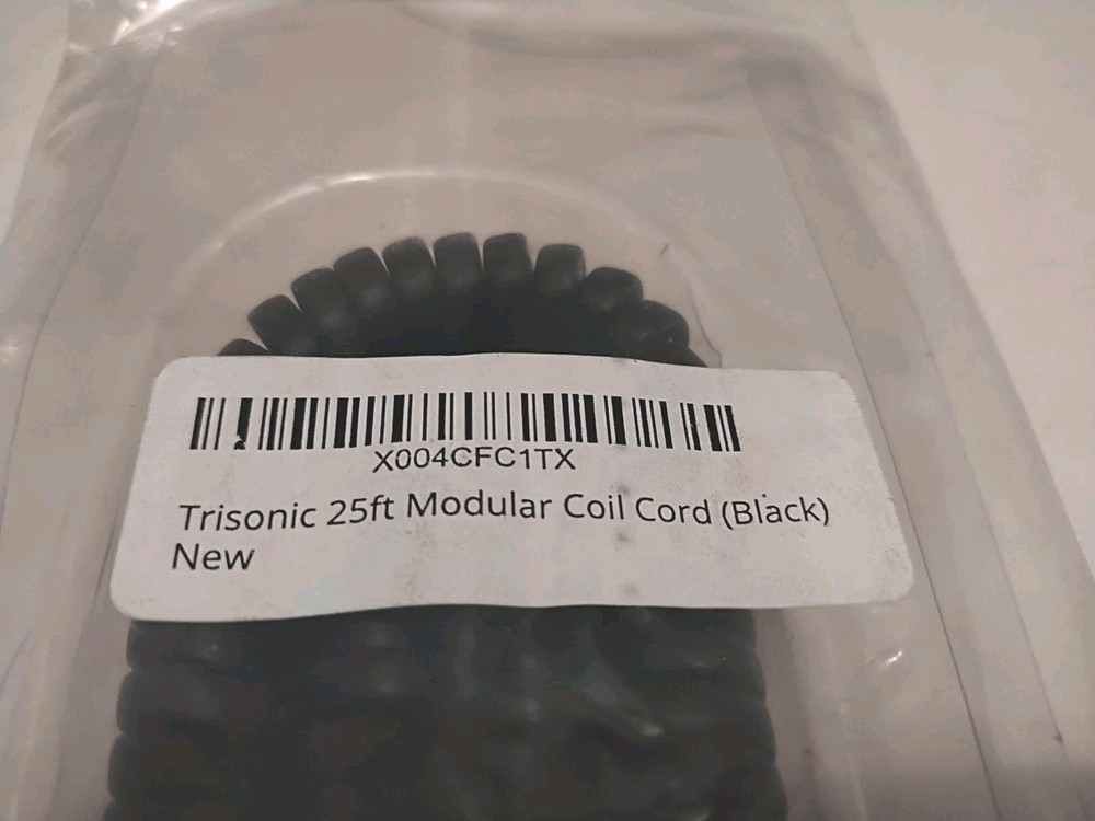 Trisonic 25ft Modular Coil Cord (Black) New Opened Package