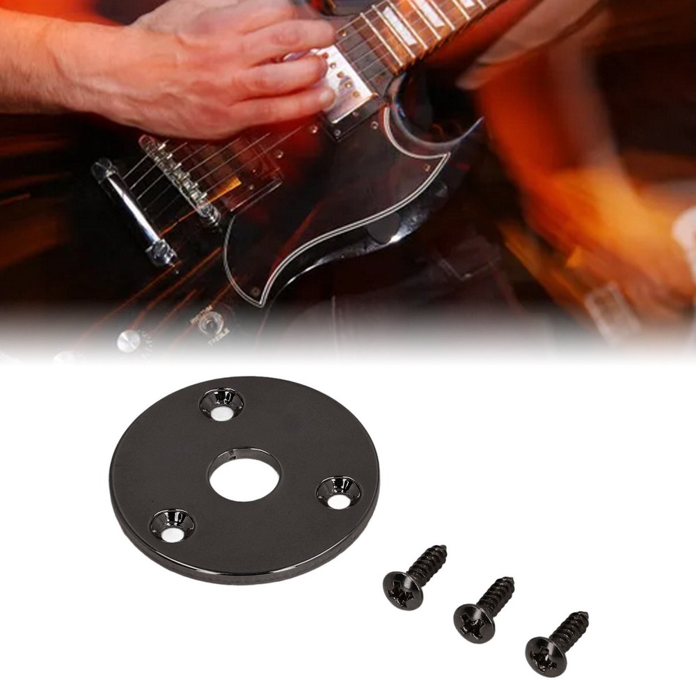 Guitar Jack Socket Plate Round Metal Input Output Cover Replacement Hardware For