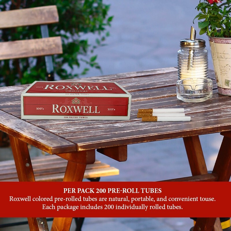 10000 Cigarette Filter Tubes 100s Size Red Original Pre Rolled Tubes by Roxwell