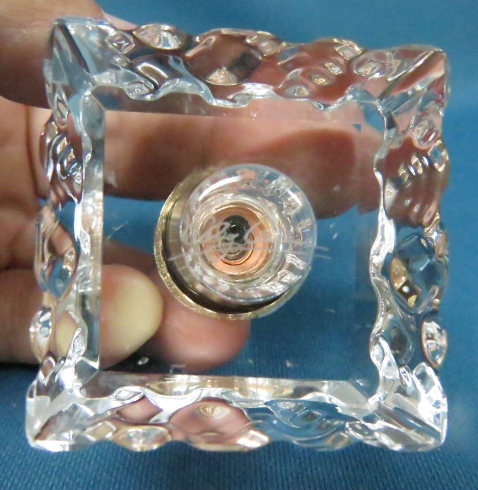 Oleg Cassini Mini Crystal Perfume Bottle 3” Signed
