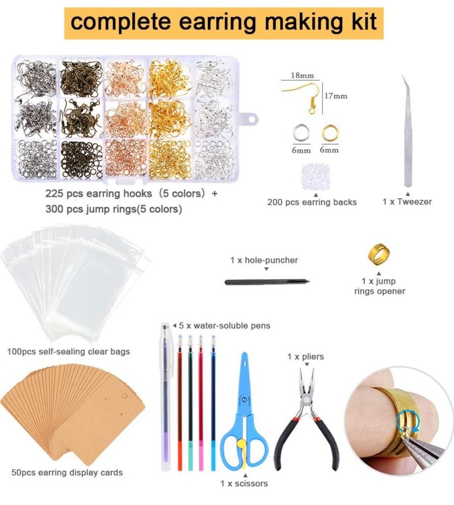 Caydo 32 Pieces Leather Earring Making Kit Complete DIY Craft Earring Making Kit
