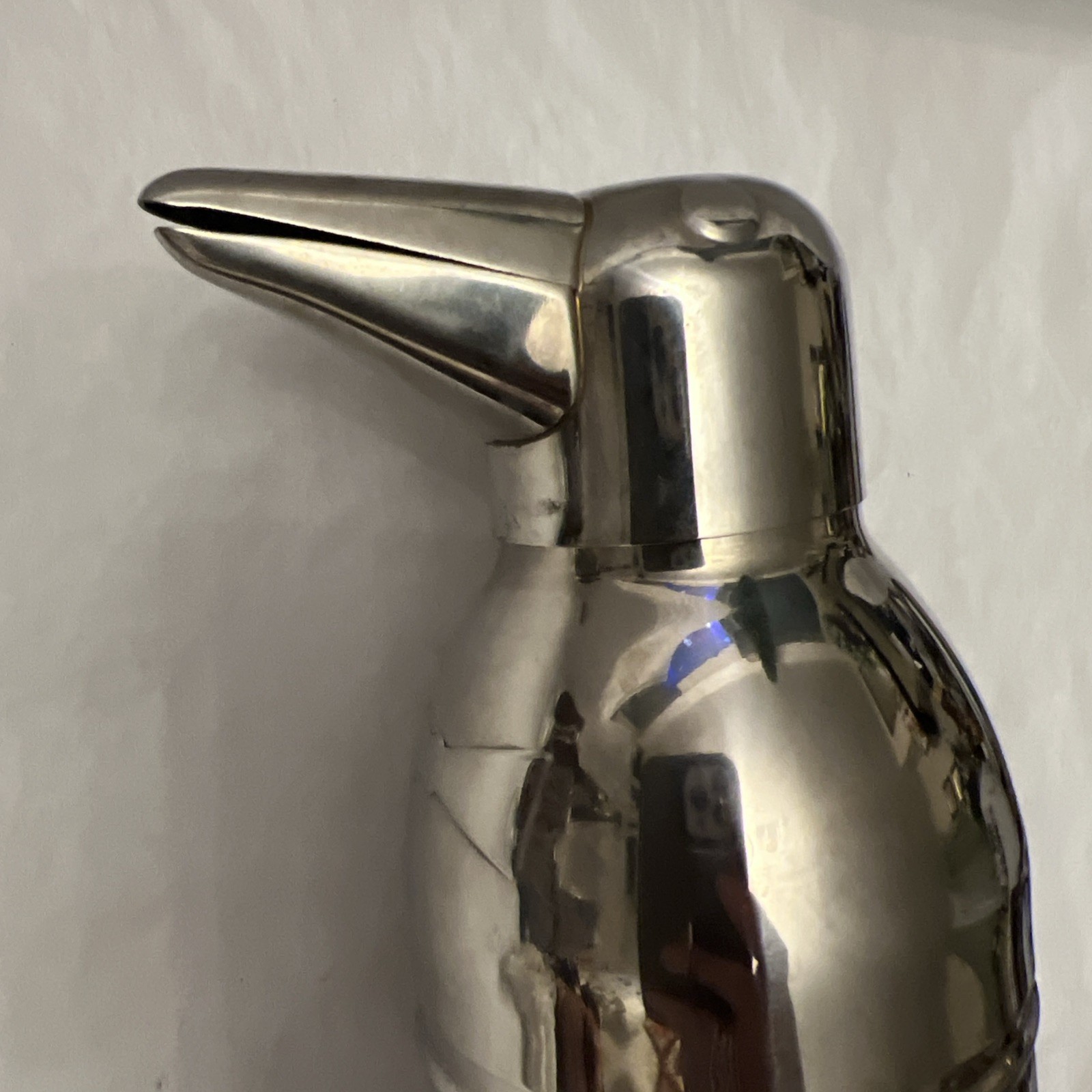Pier 1 Penguin Cocktail Martini Shaker Art Deco Chrome Stainless Steel 9"