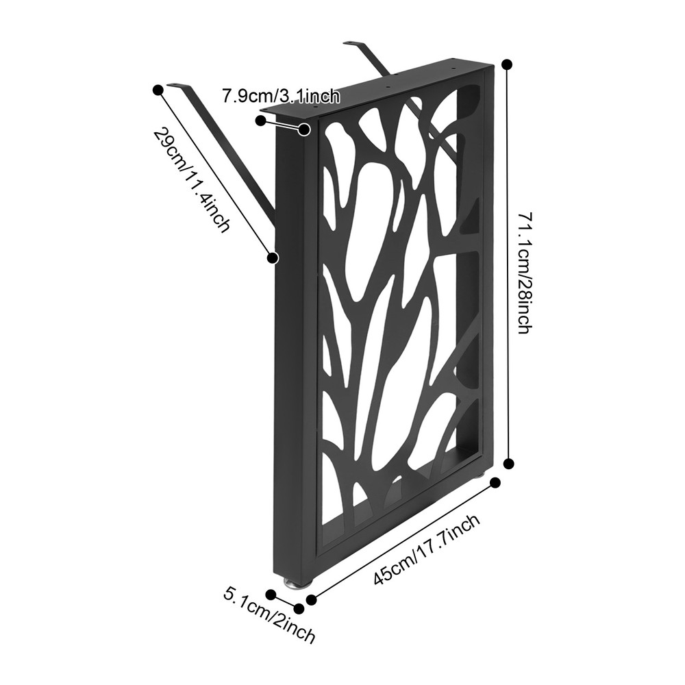 Table Legs 2PCS Desk Legs Metal Dining Rectangular Table Base for Bedrooms