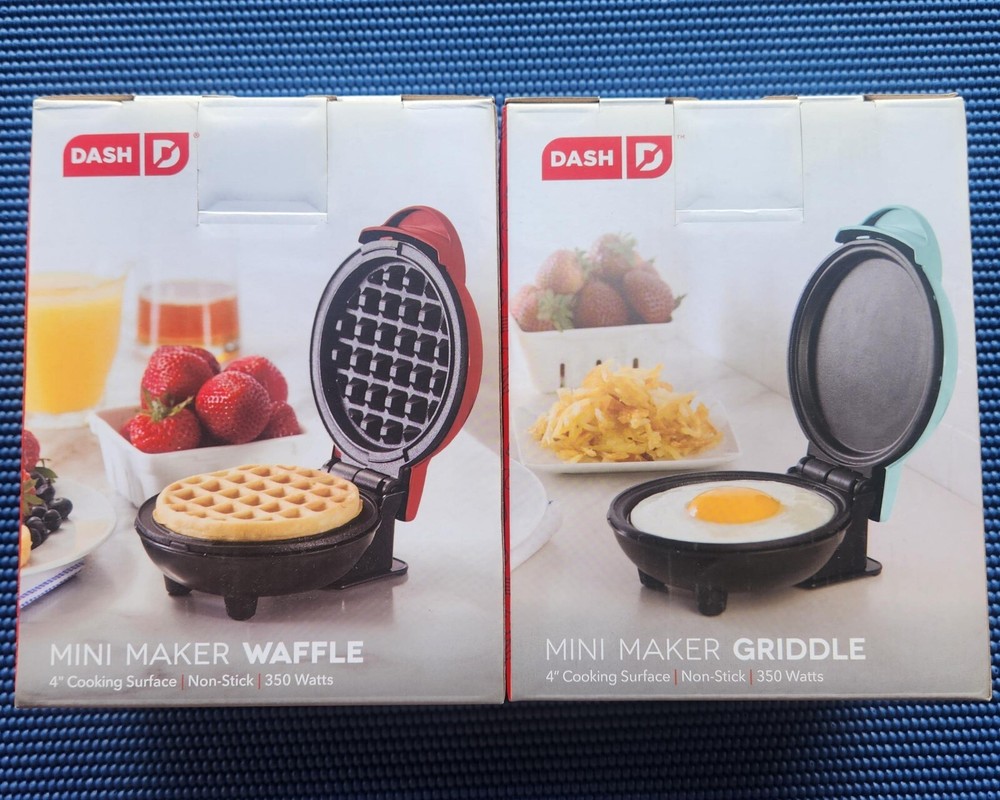 DASH Mini Maker Waffle - Mini Maker Griddle - 4" Cooking Surface - Non-Stick