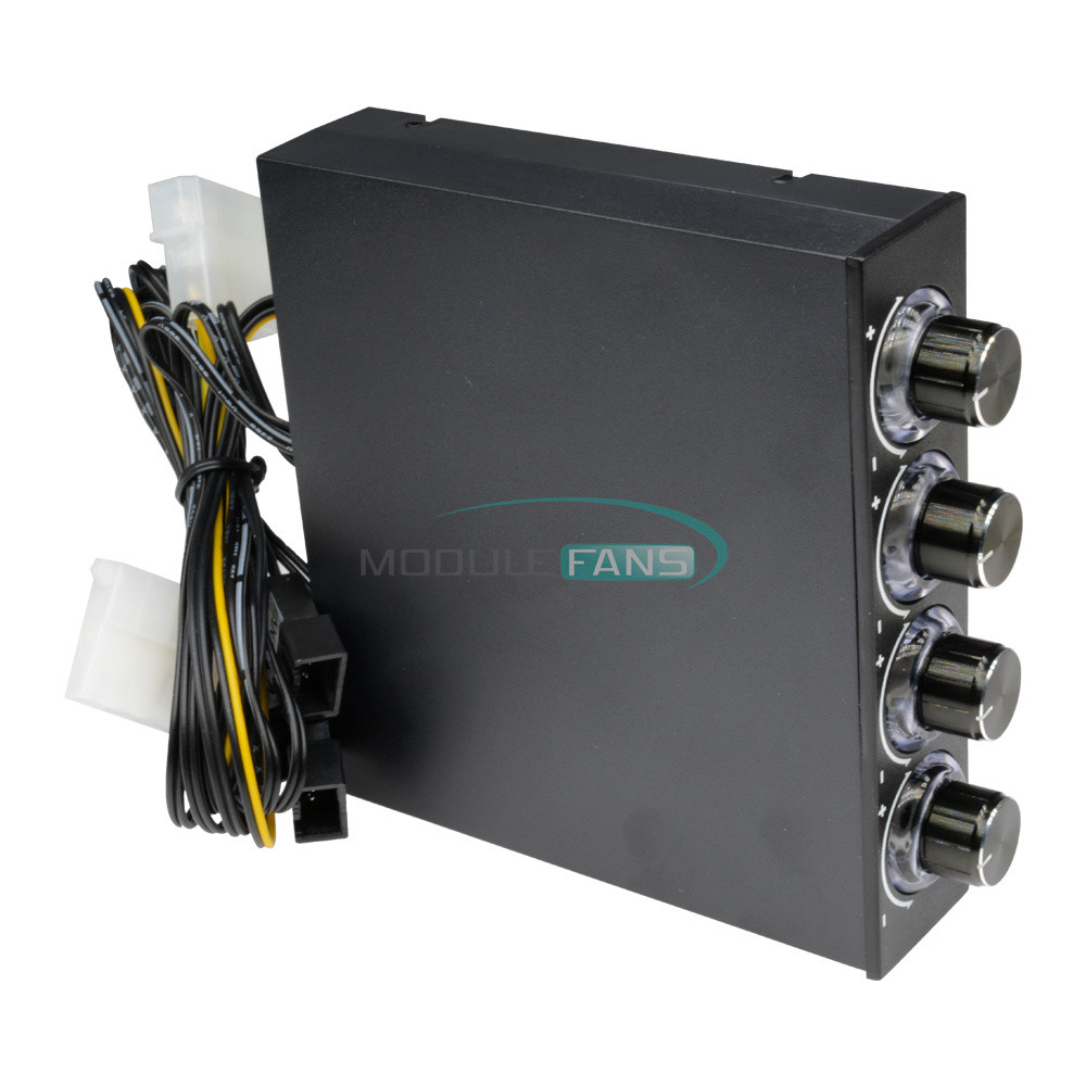 3.5inch PC HDD CPU 4 Channel Fan Speed Controller Led Cooling Front Panel
