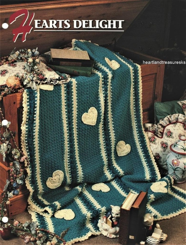 Heart's Delight    Annie's Attic Crochet Afghan Pattern Leaflet