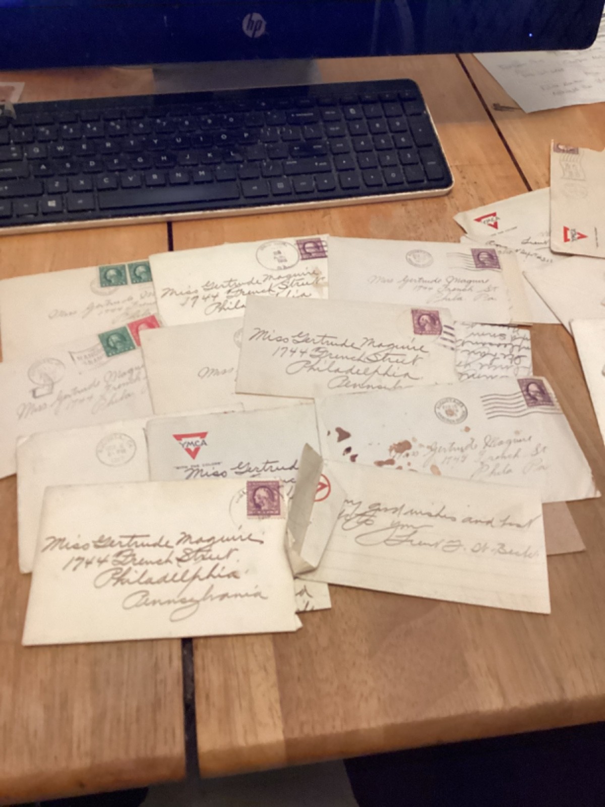 50 WW1 letters to Philadelphia from Camp Hancock,Ga,Lt Armitage Corp Beck.PA Uni