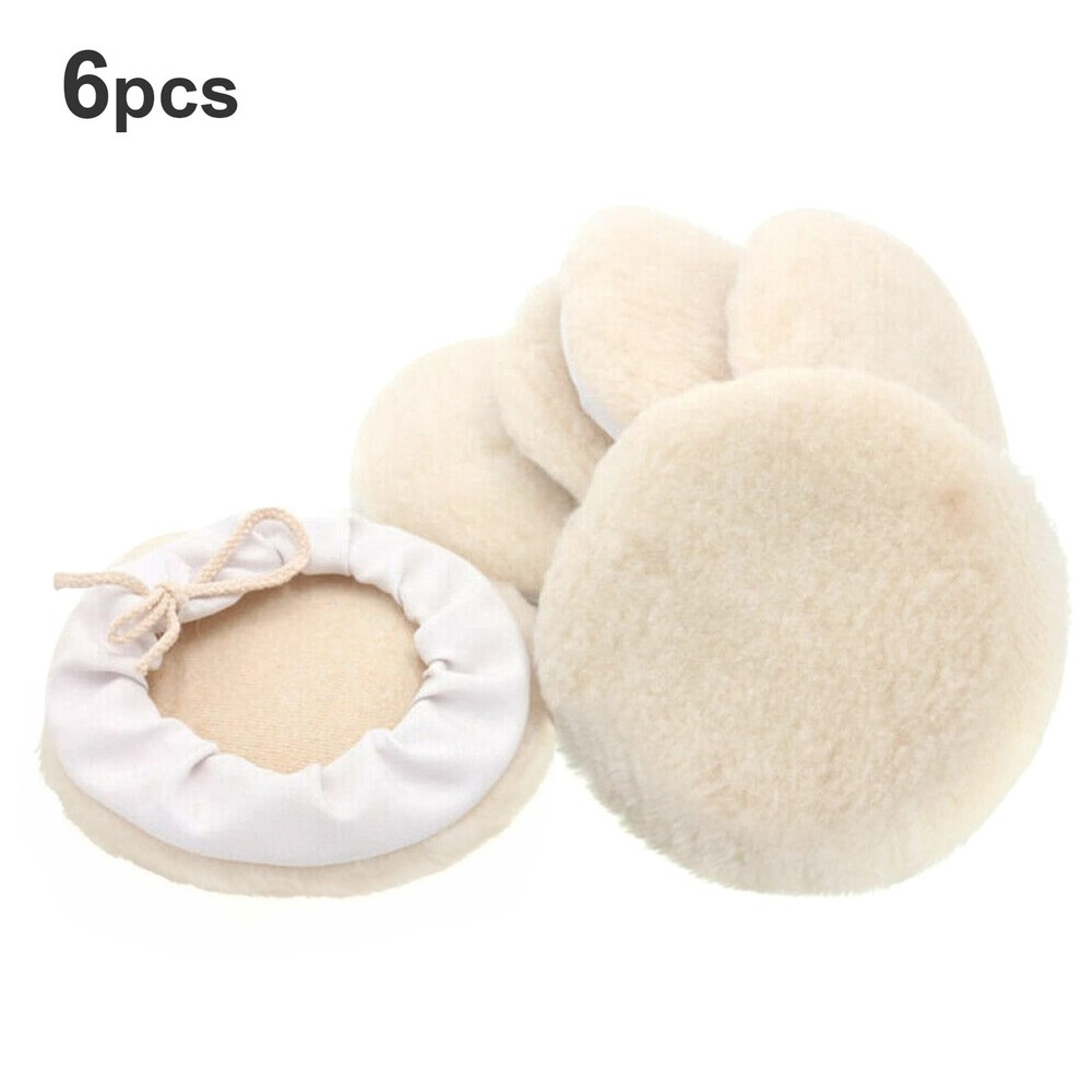 6 Pack 7 Inch Polishing Pad Wool Buffering Pad Drawstring Design Buffing Whee...