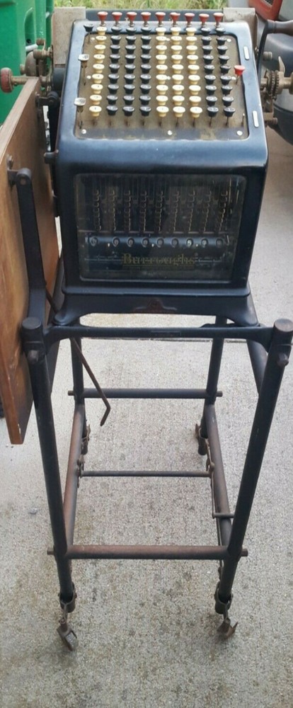 Vintage Burroughs Class 1 Model 1 1924 Adding Machine W/Stand