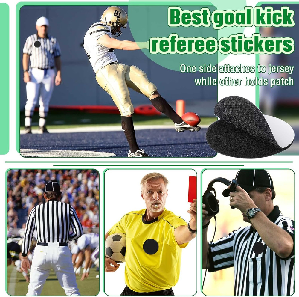 12 Pairs Referee Patch Hook and Loop Dots 3 Inch Self Sticky Circle Hook and Loo