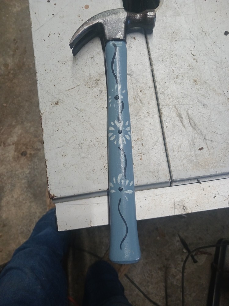 Small Claw Hammer Hand Painted Wood Handle