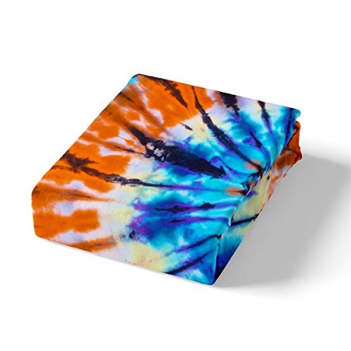 Tie Dye Bedding Set Boho Psychedelic Fitted Sheet for Queen(60"x80") Multi 118