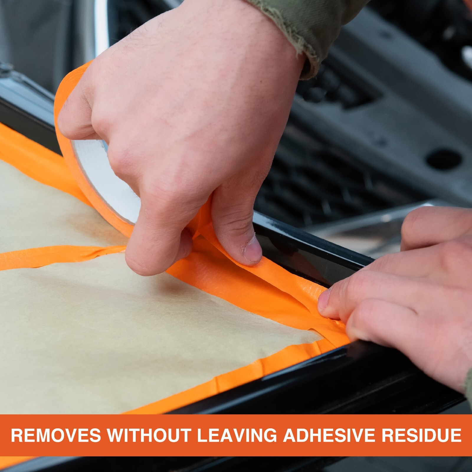 LAUCO Orange Automotive Refinishing Masking Tape, Moisture UV and Heat Resistant