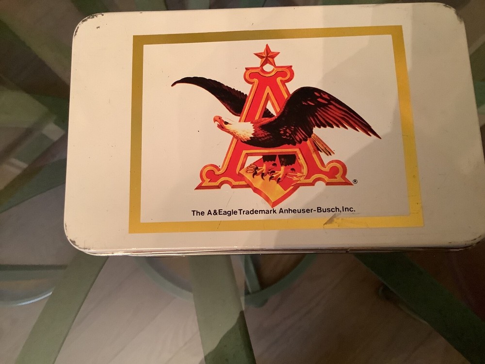 Vintage Anheuser-Bush Budweiser empty handkerchief tin