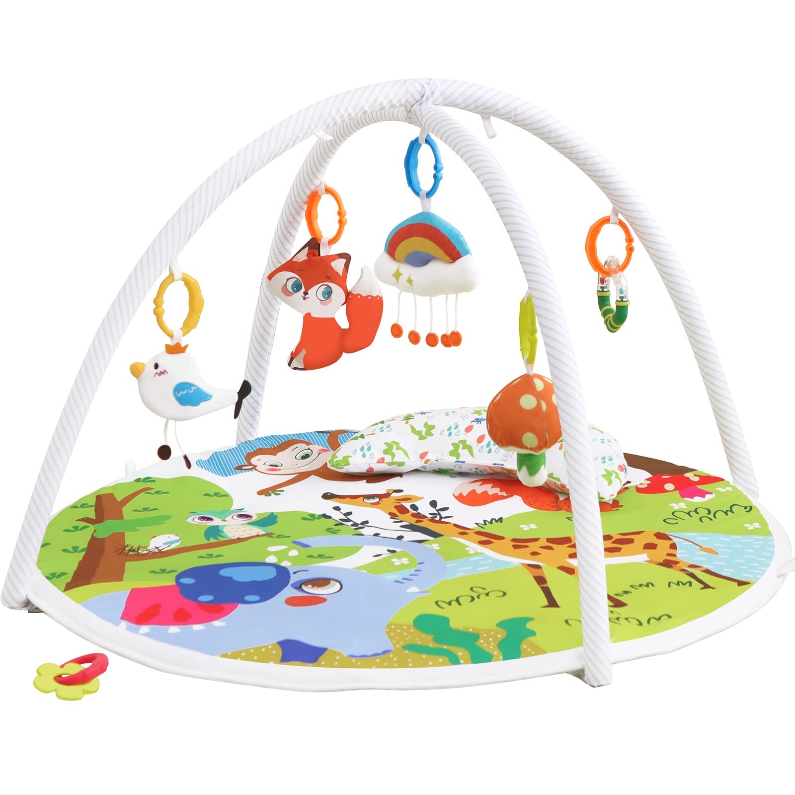Baby Play Gym, ibabejoy Activity Play Mat for Newborn to Toddler, Stage-Based...