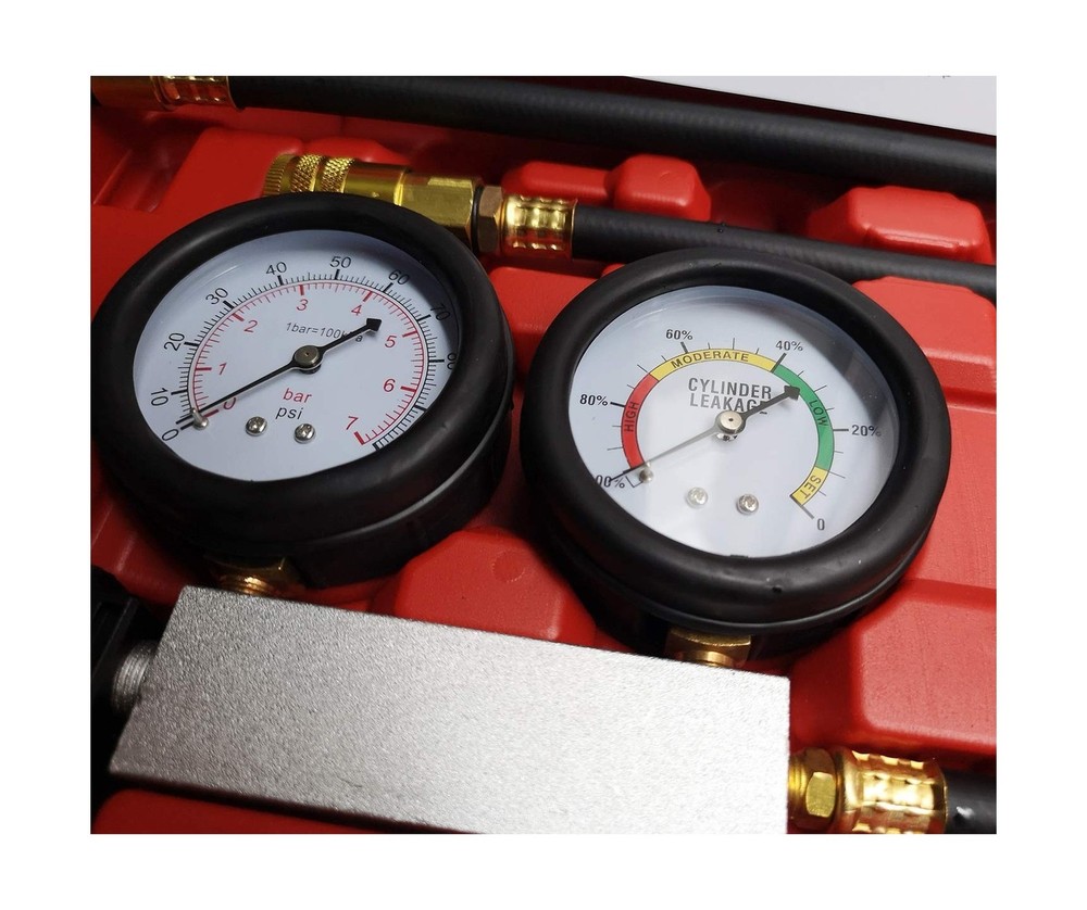 Cylinder Leak Down Tester,Compression Test kit - Engine Cylinder Dual Gauge L...