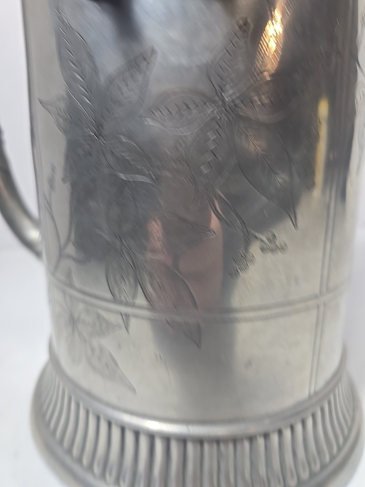Antique 1879 Silver Plated Reed & Barton Coffee Ice Pitcher 14"