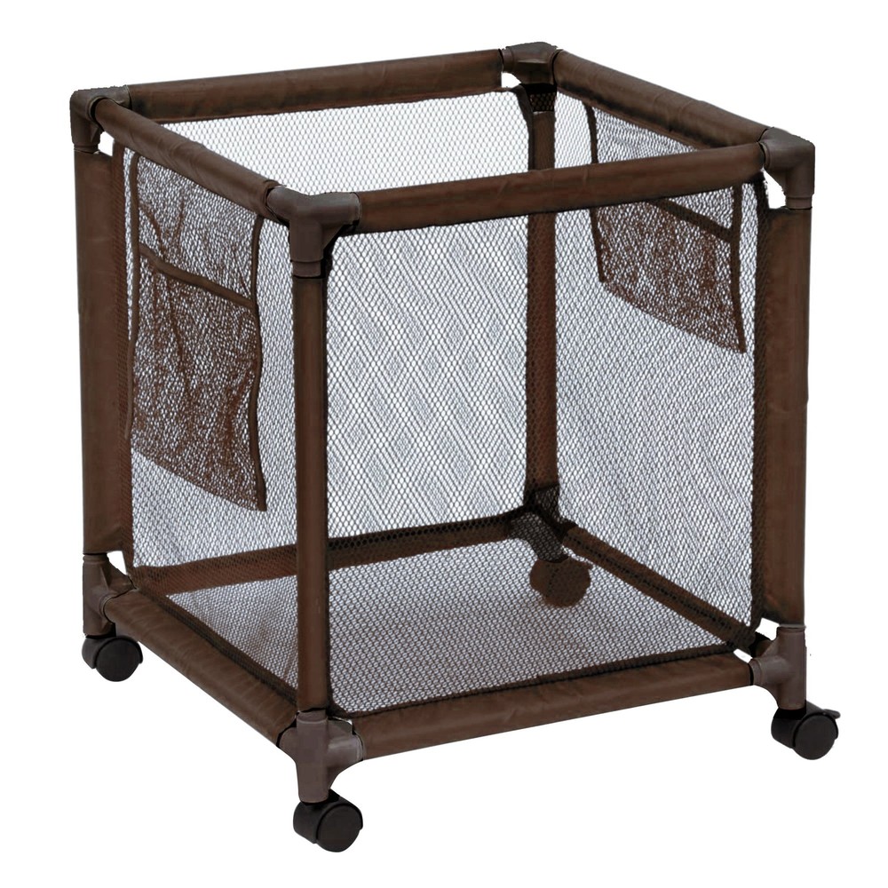 Rolling Pool Storage Small Organizer Bin, Small, Brown
