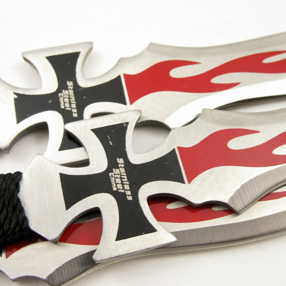 7" Perfect Point 3-Pc. Flaming Chopper Throwing Knife Set