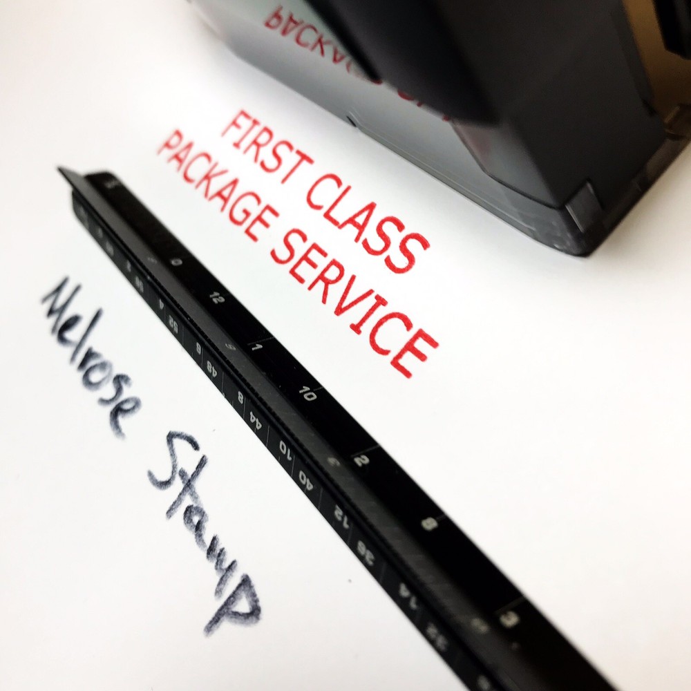 First Class Package Service Rubber Stamp Red Ink Self Inking Ideal 4913