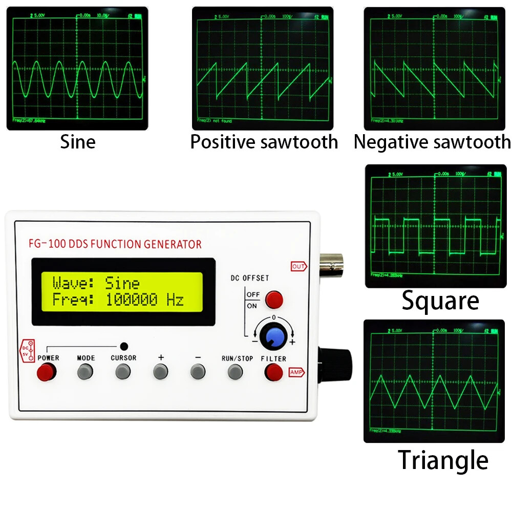 FG-100 DDS Function Signal Generator Frequency Counter 1Hz-500KHz Signal Module
