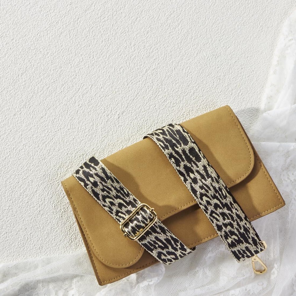 TANOSII Wide Purse Strap Adjustable Replacement Golden String Leopard