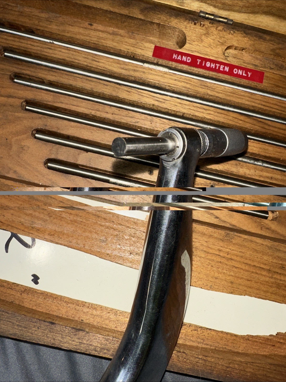 Scherr Tumico Outside Micrometer 6-12" Range .0001" Graduation Caliper Wood Box